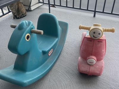 Vintage Childrens Scooter And Rocking Horse
