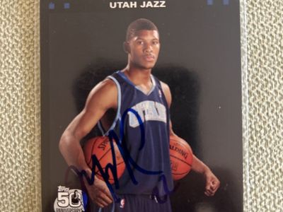 2007-08 Topps Morris Almond Autographed RC Utah Jazz Basketball Card 50th Anniversary Hand Signed Auto
