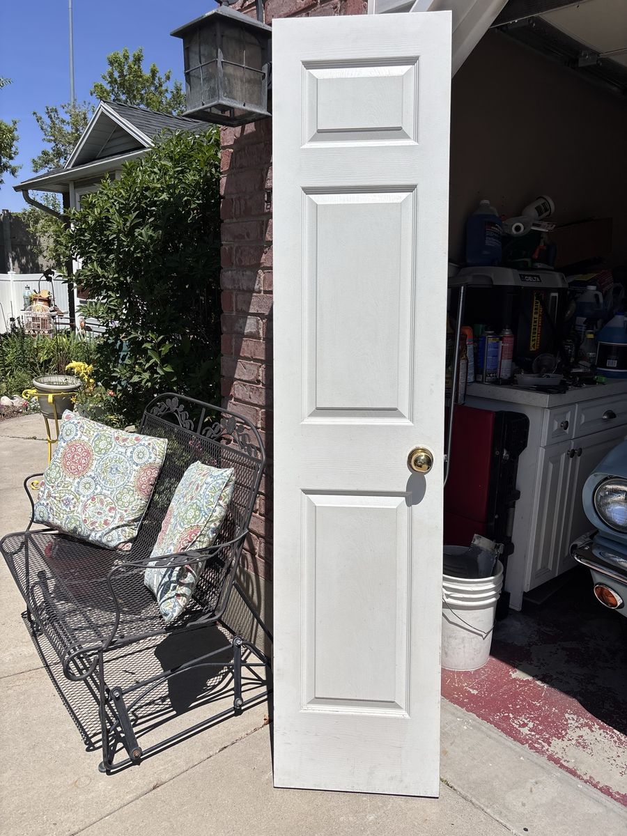 18x80 closet door swings out to the right. Good condition