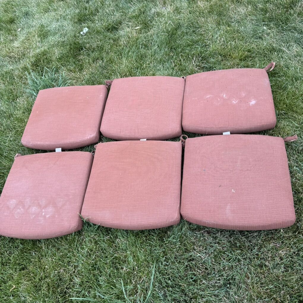 Sunbrella  Rust Orange Outdoor Chair Cushions (6)