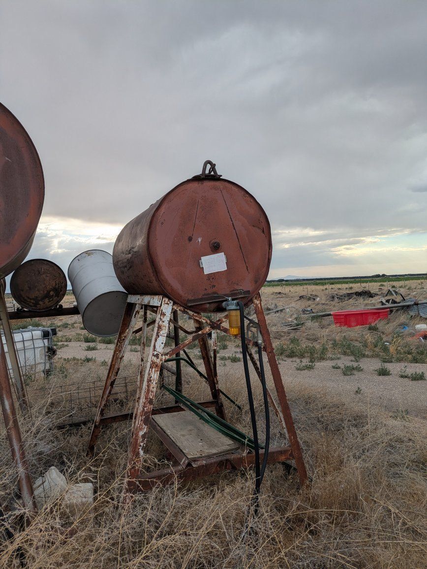 Used Horizontal Fuel Tank on Stand