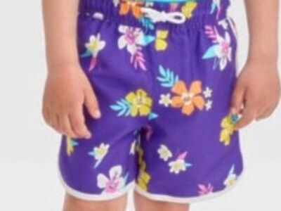 Cat & Jack Toddler Baby Boys Flora Swim Shorts
