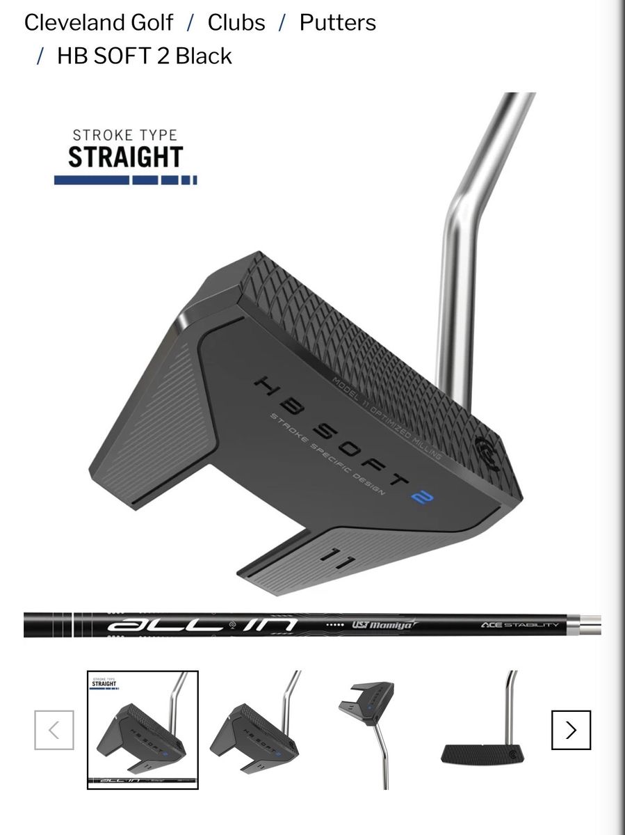 Cleveland Putter - HB Soft 2 Black Model 11 Mallet Putter (Brand New)