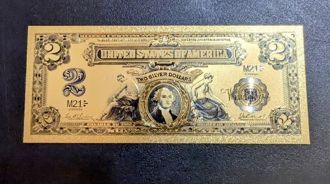 24k GOLD $2 DOLLAR BILL"EDUCATION SERIES" NOTE