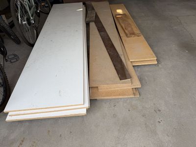 FREE! Particleboard shelving, some laminated