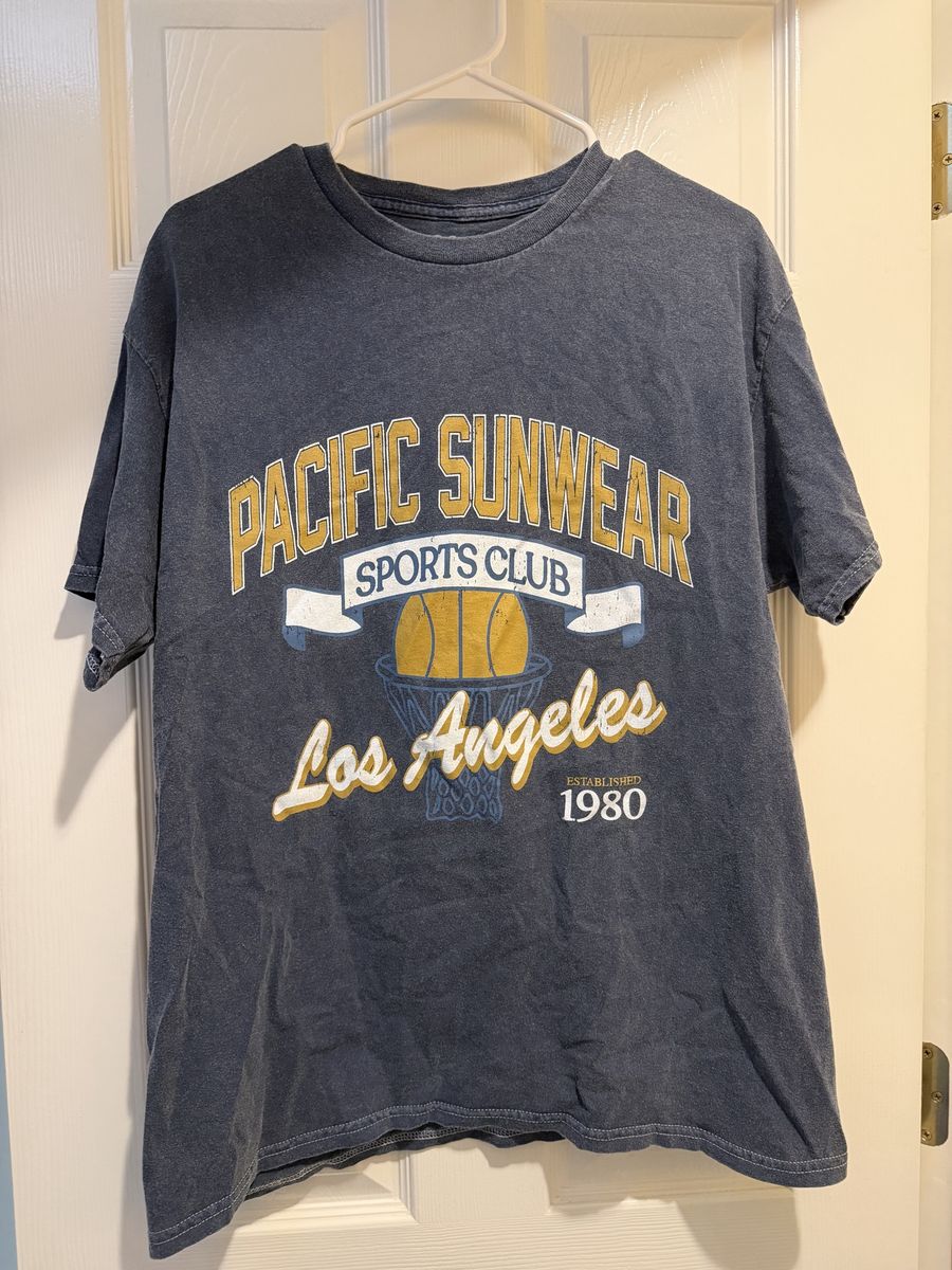 PacSun Pacific Sunwear Sports Club Los Angeles T-Shirt Washed Gray Size M