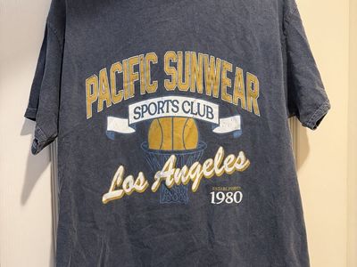 PacSun Pacific Sunwear Sports Club Los Angeles T-Shirt Washed Gray Size M