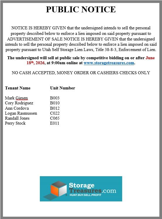Notice of Auction
