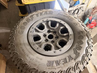 Goodyear Territory LT315/70R17 Tire & Wheel - Load Range C, M+S Rated, Lightly Use.