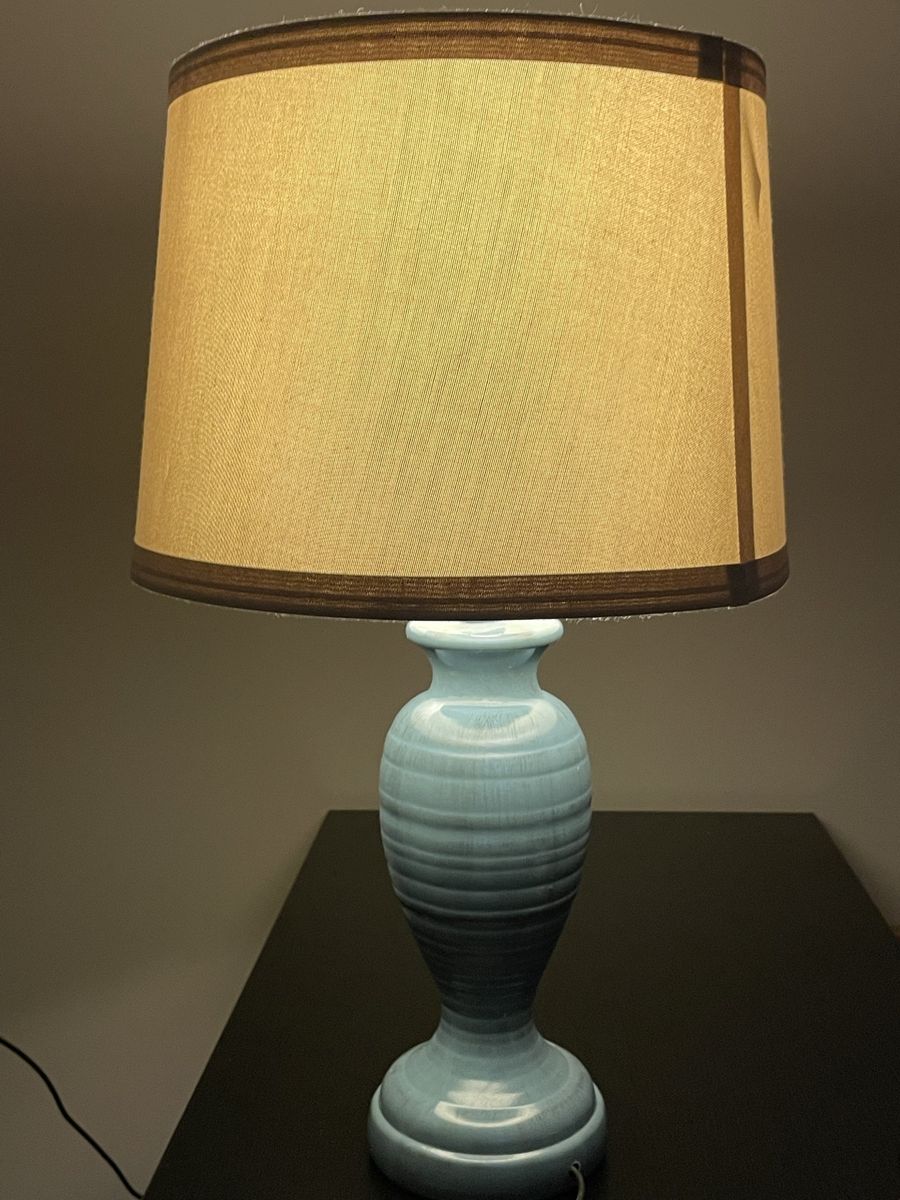 23 inch teal blue sand farmhouse lamp
