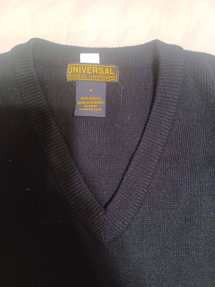 Universal School Uniforms V-Neck Sweater Vest Navy Blue Size M