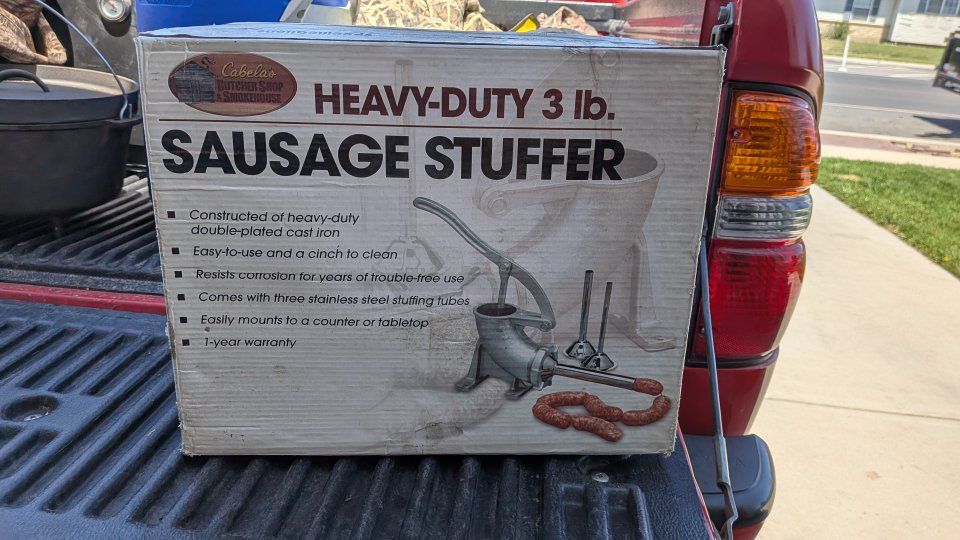 Cabela's Butcher Shop 3lb Heavy-Duty Cast Iron Sausage Stuffer w/ 3 Stainless Steel Tubes