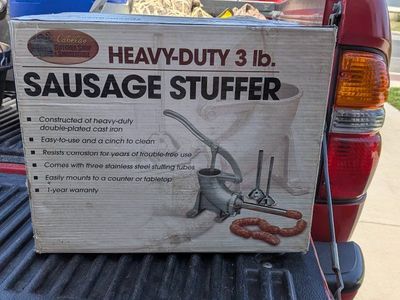 Cabela's Butcher Shop 3lb Heavy-Duty Cast Iron Sausage Stuffer w/ 3 Stainless Steel Tubes