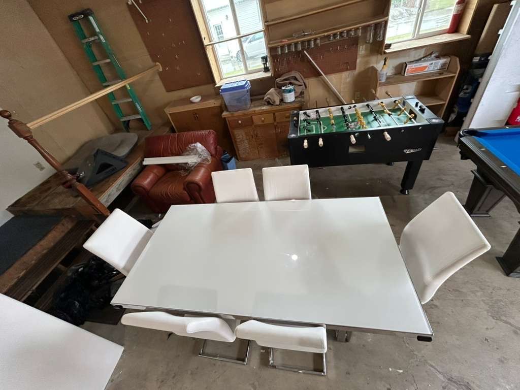 Modern glass dining table