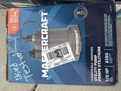 Mastercraft 062-3409-4 1/3 HP Submersible Utility Pump - Tested, 2160 GPH