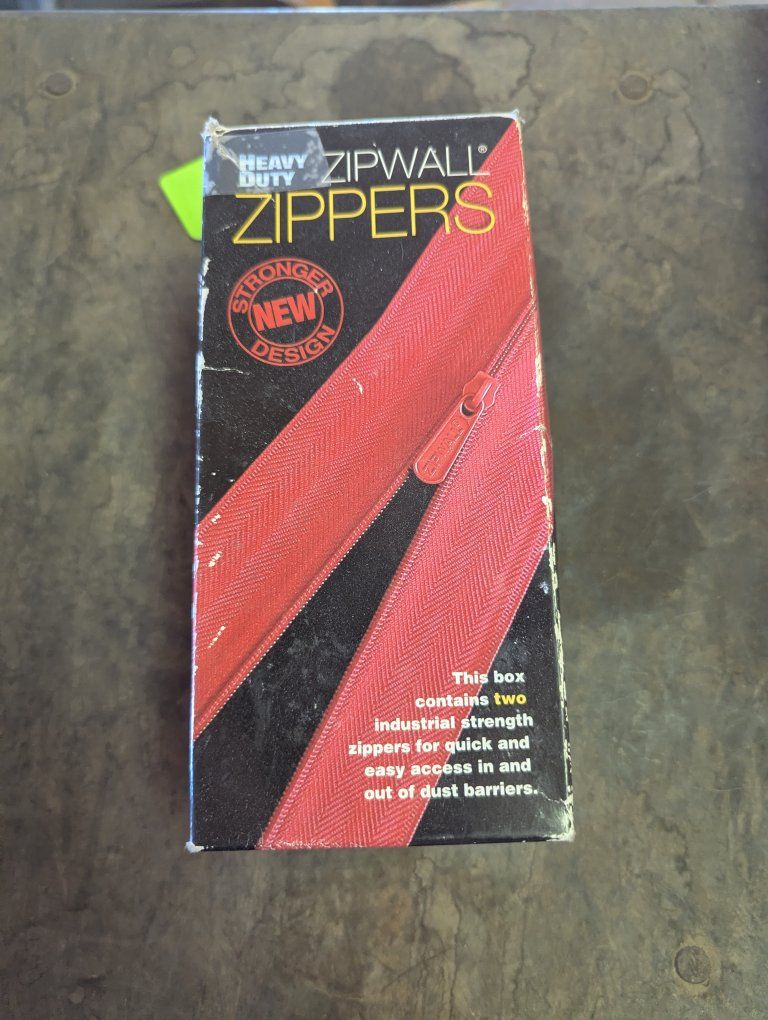 ZipWall Heavy Duty Zippers with Zipper Knife - New Stronger Design for Dust Barriers