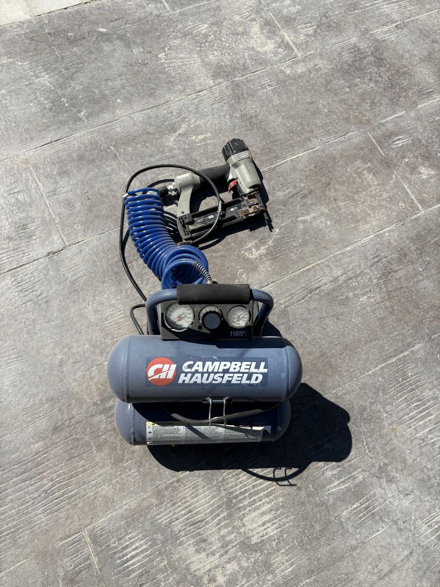 Small compressor with Brad nailer