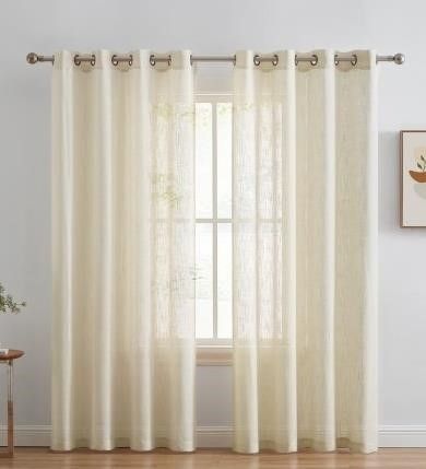 2ct Abbey Faux Linnen Curtains 54in W x 96in T