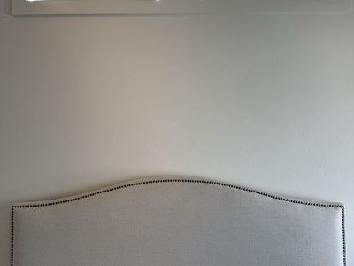 Cream Linen Upholstered Panel Headboard