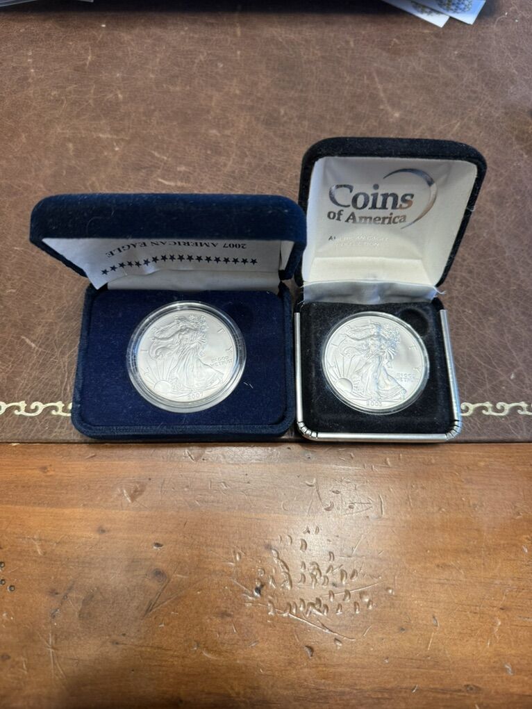 2003 And 2007 Us Silver Eagles