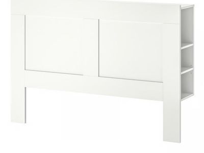 IKEA Brimnes Headboard with Storage Compartments, White, Queen Size
