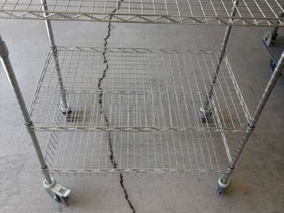 Chrome Wire Storage Shelf Cart with Wheels - Used