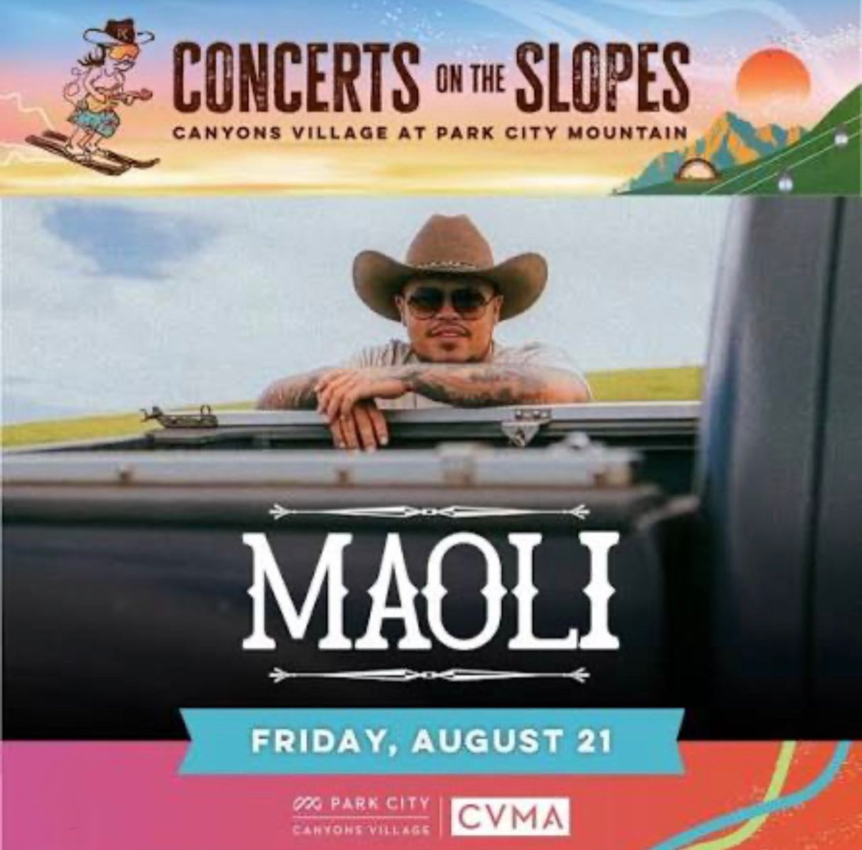 (2) Maoli tickets @ Park City Canyon Village 8/21 $45 each