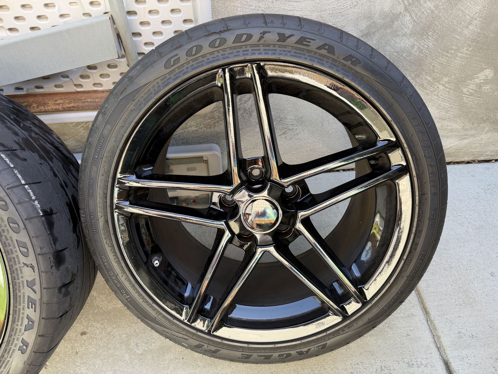 OEM Corvette 2008 C6 Z06 Wheels & Tires Set – Gloss Black UPGRADE ...