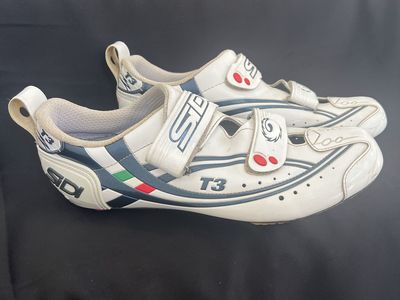 Sidi T3 Triathlon Cycling Shoes - Men's EU 43 (US 9.5) | White/Navy