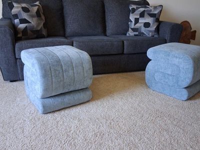 Dark Gray Fabric Sofa with Three Cushion