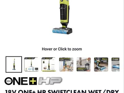 Ryobi ONE+ HP 18V SWIFTClean Cordless Wet/Dry Stick Vacuum PBLSV747B Tool Only