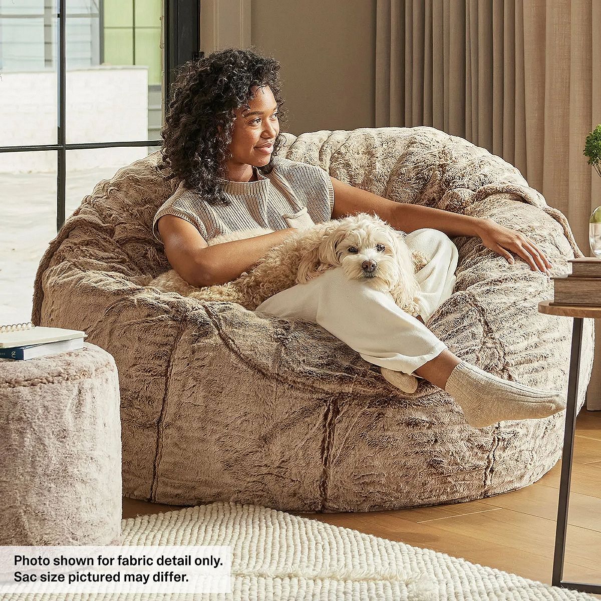 LoveSac NEW Bundle BIG ONE SAC 6’ plus SQUATTOMAN both with ultra plush Bronze Wambat Phur covers. New unopened BIG Savings