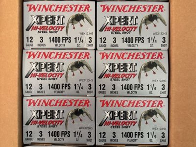 Winchester Xpert Hi-Velocity Steel Shot 12 Gauge 3 Inch 1400 FPS 1-1/4 oz #3