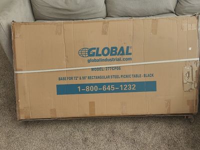 Global Industrial Steel Picnic Table Base | For 72'' & 96'' Tables | Black