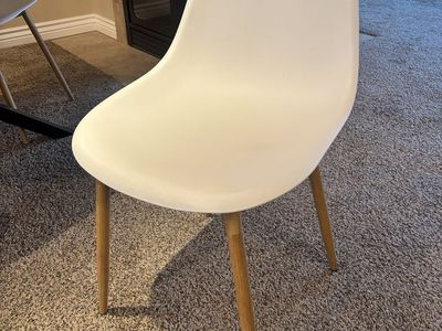 4 Modern White Dining Chairs