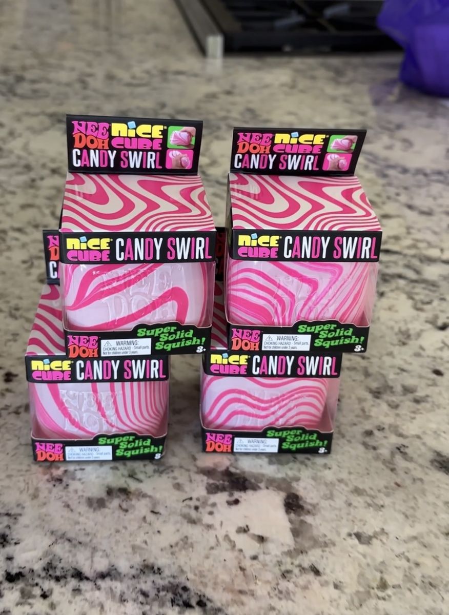 NeeDoh Nice Cube Candy Swirl Squishy Fidget Toy