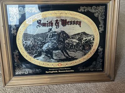 Vintage Smith and Wesson advertising mirror