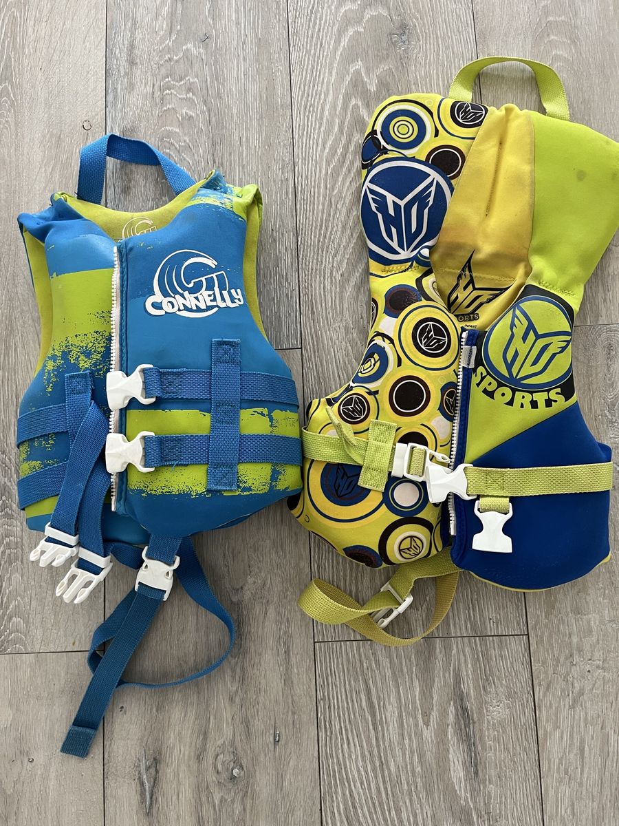 Connelly Infant & HO Sports Toddler Neo Life Vests - Blue/Green/Yellow, USCG Approved