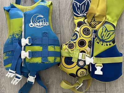 Connelly Infant & HO Sports Toddler Neo Life Vests - Blue/Green/Yellow, USCG Approved