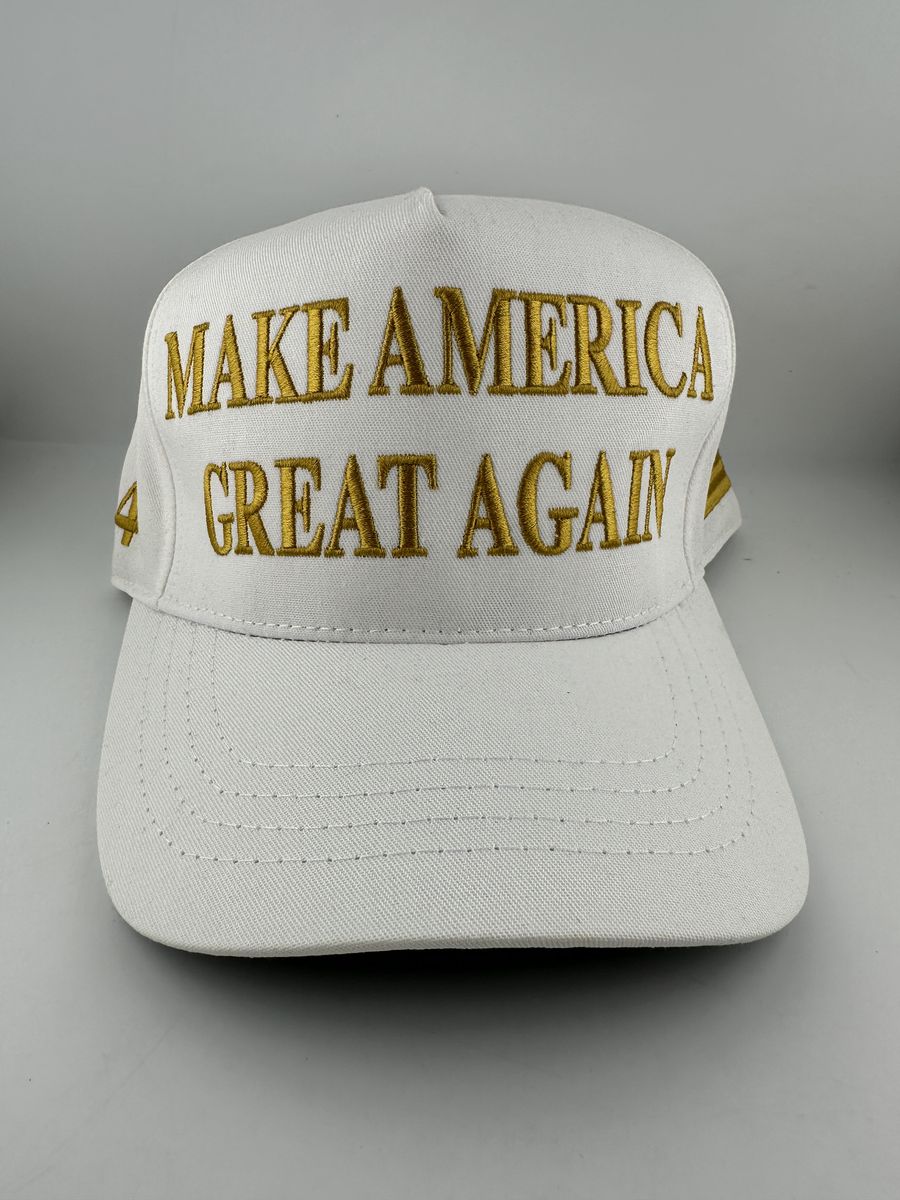 2024 Make America Great Again Hat White Gold MAGA Snapback Cap Made USA New