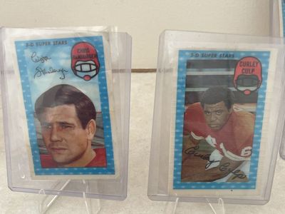 Vintage 3-D Super Stars Chris Hanburger & Curley Culp Football Cards - Rare Collectibles