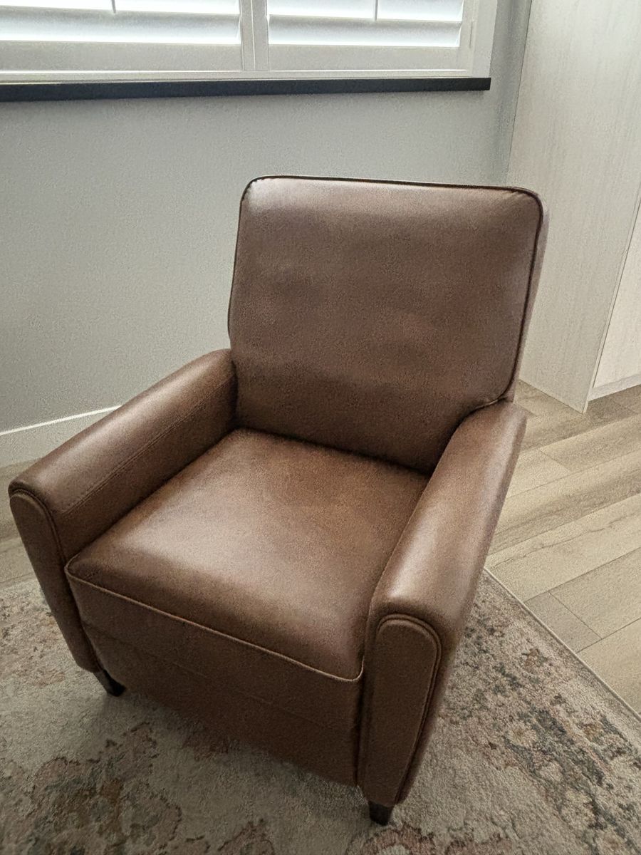 Brown Faux Leather Reclining Armchair