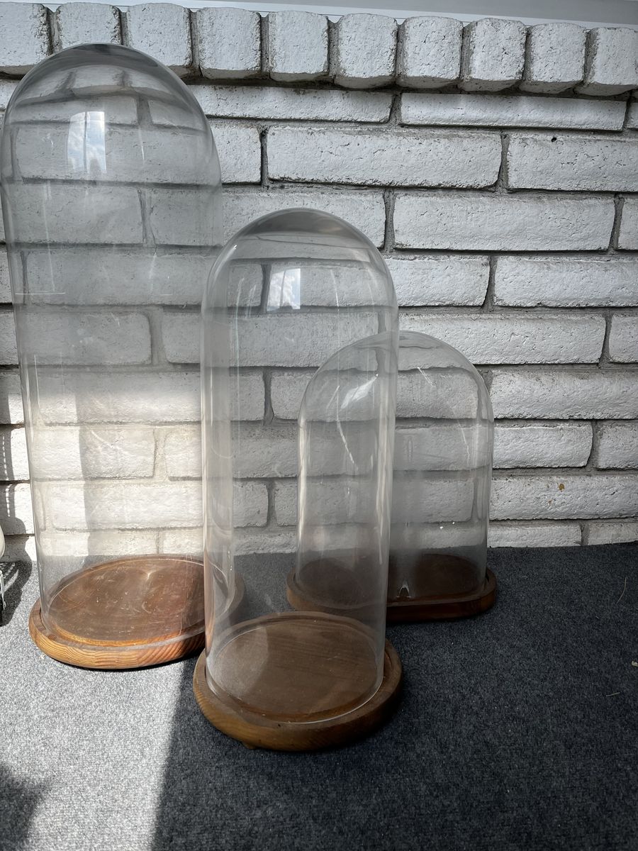 Set of 3 large pottery barn cloches