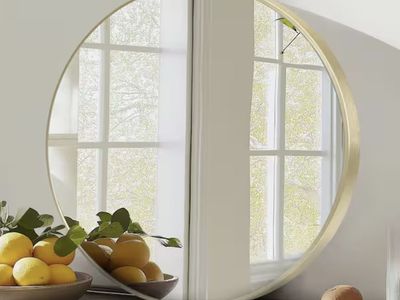 Firnewst Gold 30"X 30" H Round Mirror