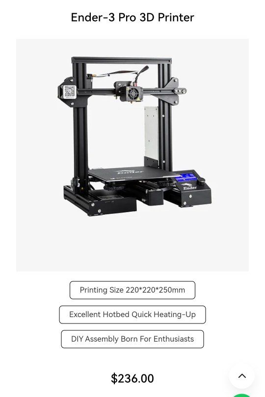 Creality Ender 3 Pro 3D Printer – Like New, Less Than 20 Hours