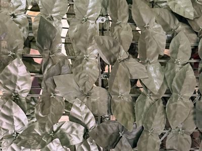New. 2 Artificial Leaf Privacy Fence Screen Decor Roll Outdoor UV Protected Greenery Wall 20”x36 “ Each.
