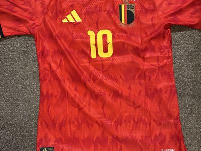 Adidas Belgium Lukaku #10 Home Soccer Jersey Men's Size Large ClimaCool Red