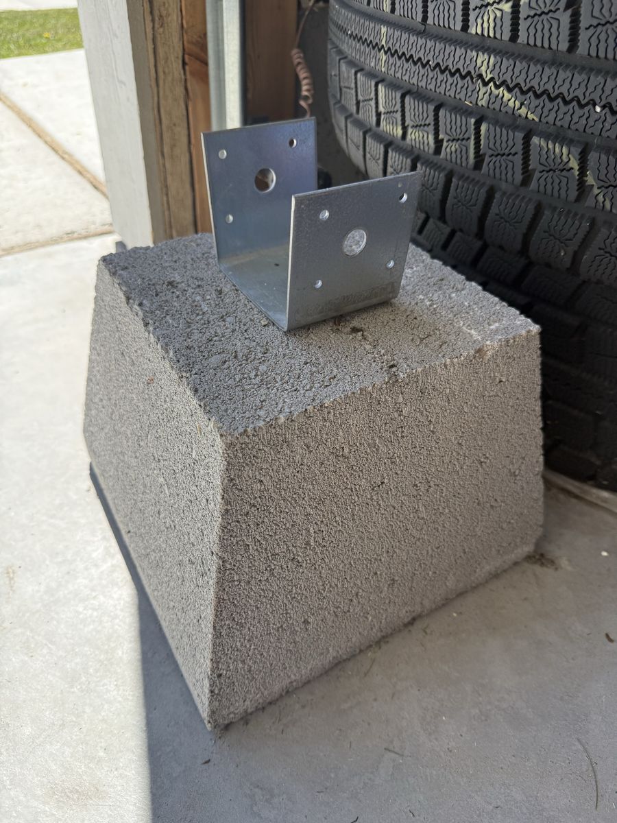 Cement block for deck