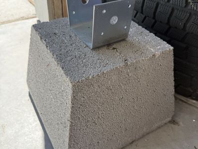 Cement block for deck