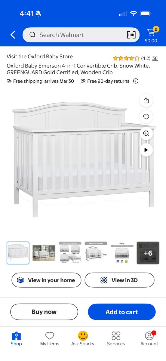Oxford Baby 4 In 1 Convertible Crib